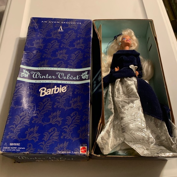 Avon winter velvet barbie 1995 value shop